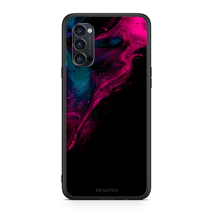 4 - Oppo Reno4 Pro 5G Pink Black Watercolor case, cover, bumper