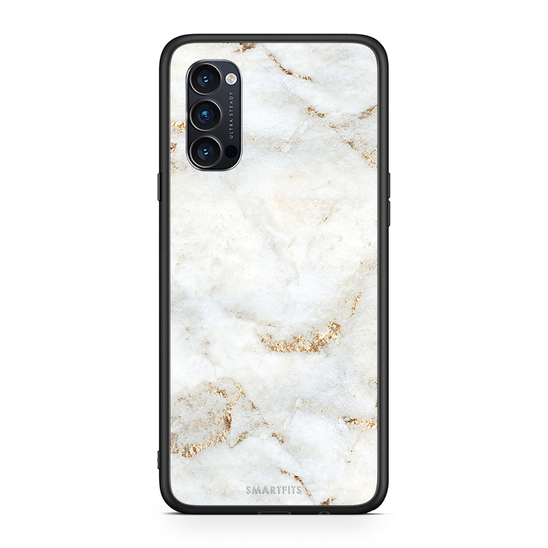Oppo Reno4 Pro 5G White Gold Marble θήκη από τη Smartfits με σχέδιο στο πίσω μέρος και μαύρο περίβλημα | Smartphone case with colorful back and black bezels by Smartfits