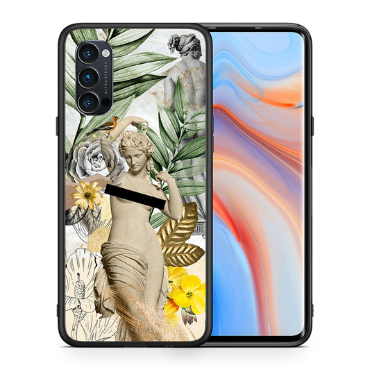 Θήκη Oppo Reno4 Pro 5G Woman Statue από τη Smartfits με σχέδιο στο πίσω μέρος και μαύρο περίβλημα | Oppo Reno4 Pro 5G Woman Statue case with colorful back and black bezels