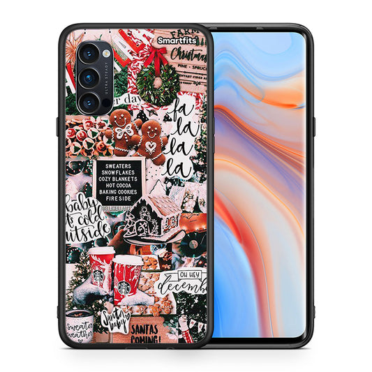 Θήκη Oppo Reno4 Pro 5G Xmas Habbits από τη Smartfits με σχέδιο στο πίσω μέρος και μαύρο περίβλημα | Oppo Reno4 Pro 5G Xmas Habbits case with colorful back and black bezels