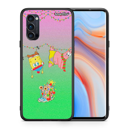 Θήκη Oppo Reno4 Pro 5G Xmas Lights από τη Smartfits με σχέδιο στο πίσω μέρος και μαύρο περίβλημα | Oppo Reno4 Pro 5G Xmas Lights case with colorful back and black bezels