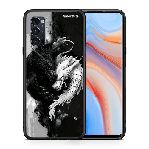 Θήκη Oppo Reno4 Pro 5G Yin Yang από τη Smartfits με σχέδιο στο πίσω μέρος και μαύρο περίβλημα | Oppo Reno4 Pro 5G Yin Yang case with colorful back and black bezels