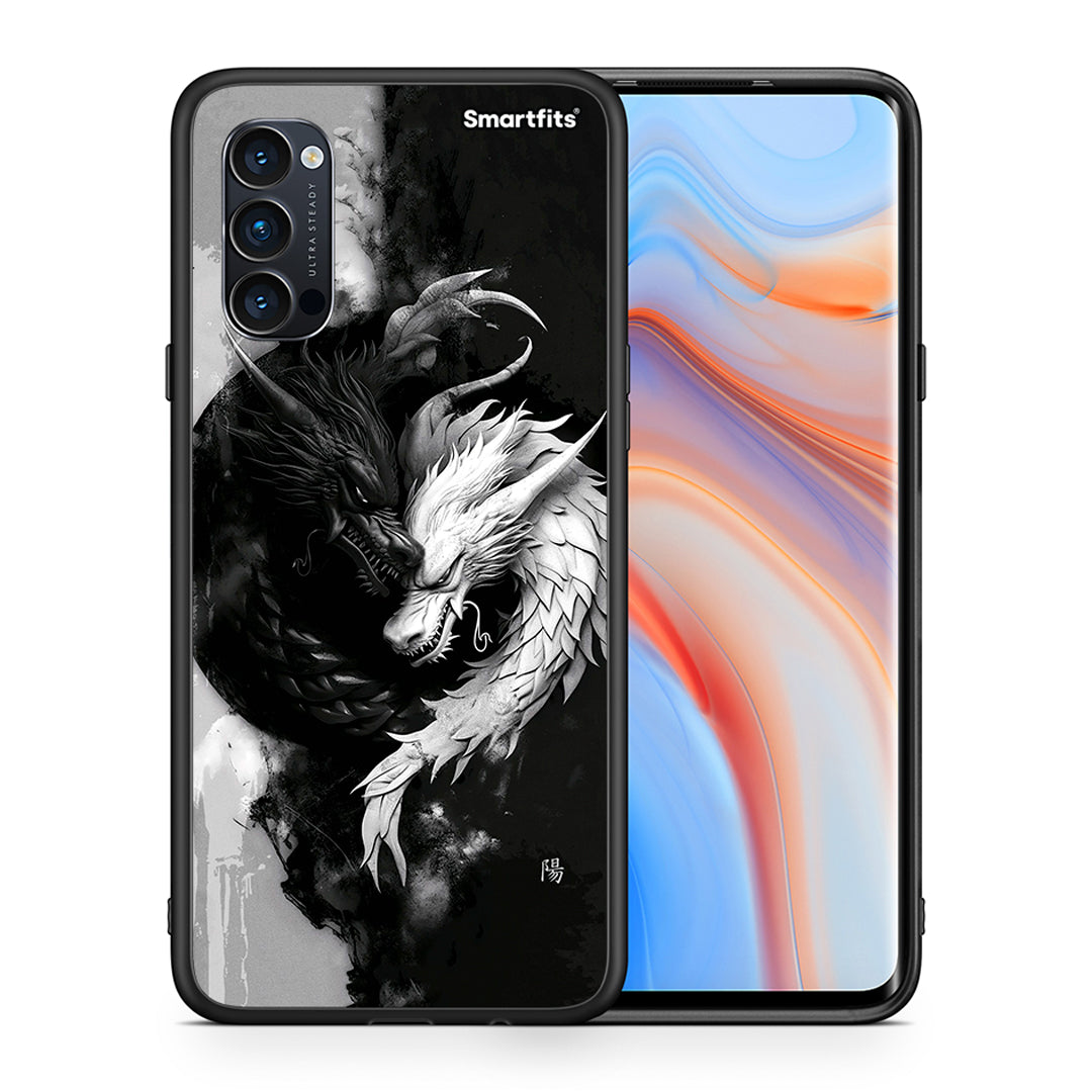 Θήκη Oppo Reno4 Pro 5G Yin Yang από τη Smartfits με σχέδιο στο πίσω μέρος και μαύρο περίβλημα | Oppo Reno4 Pro 5G Yin Yang case with colorful back and black bezels