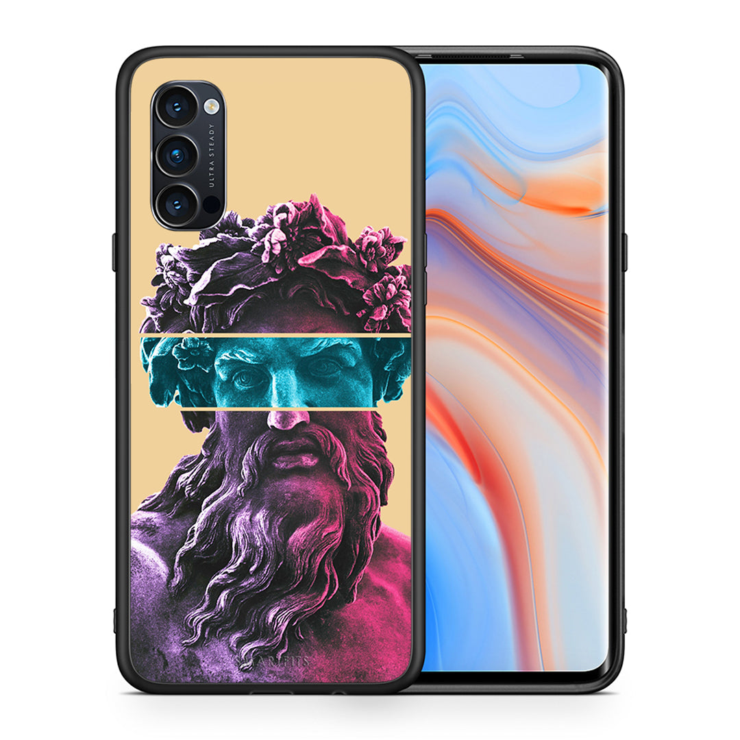 Θήκη Αγίου Βαλεντίνου Oppo Reno4 Pro 5G Zeus Art από τη Smartfits με σχέδιο στο πίσω μέρος και μαύρο περίβλημα | Oppo Reno4 Pro 5G Zeus Art case with colorful back and black bezels