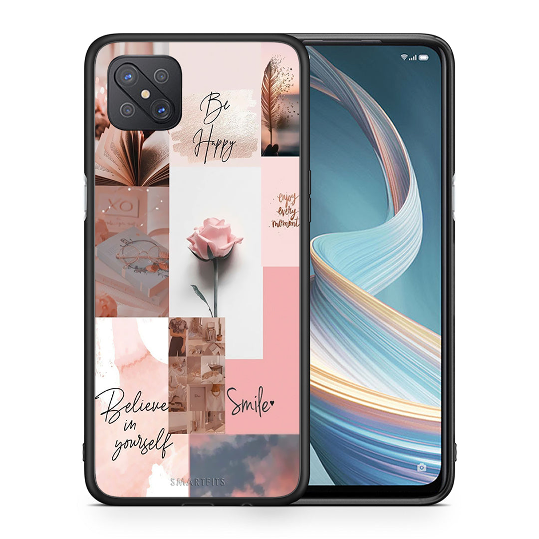 Θήκη Oppo Reno4 Z 5G Aesthetic Collage από τη Smartfits με σχέδιο στο πίσω μέρος και μαύρο περίβλημα | Oppo Reno4 Z 5G Aesthetic Collage case with colorful back and black bezels