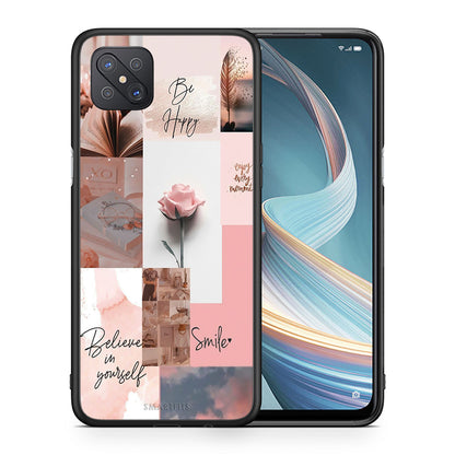 Θήκη Oppo Reno4 Z 5G Aesthetic Collage από τη Smartfits με σχέδιο στο πίσω μέρος και μαύρο περίβλημα | Oppo Reno4 Z 5G Aesthetic Collage case with colorful back and black bezels