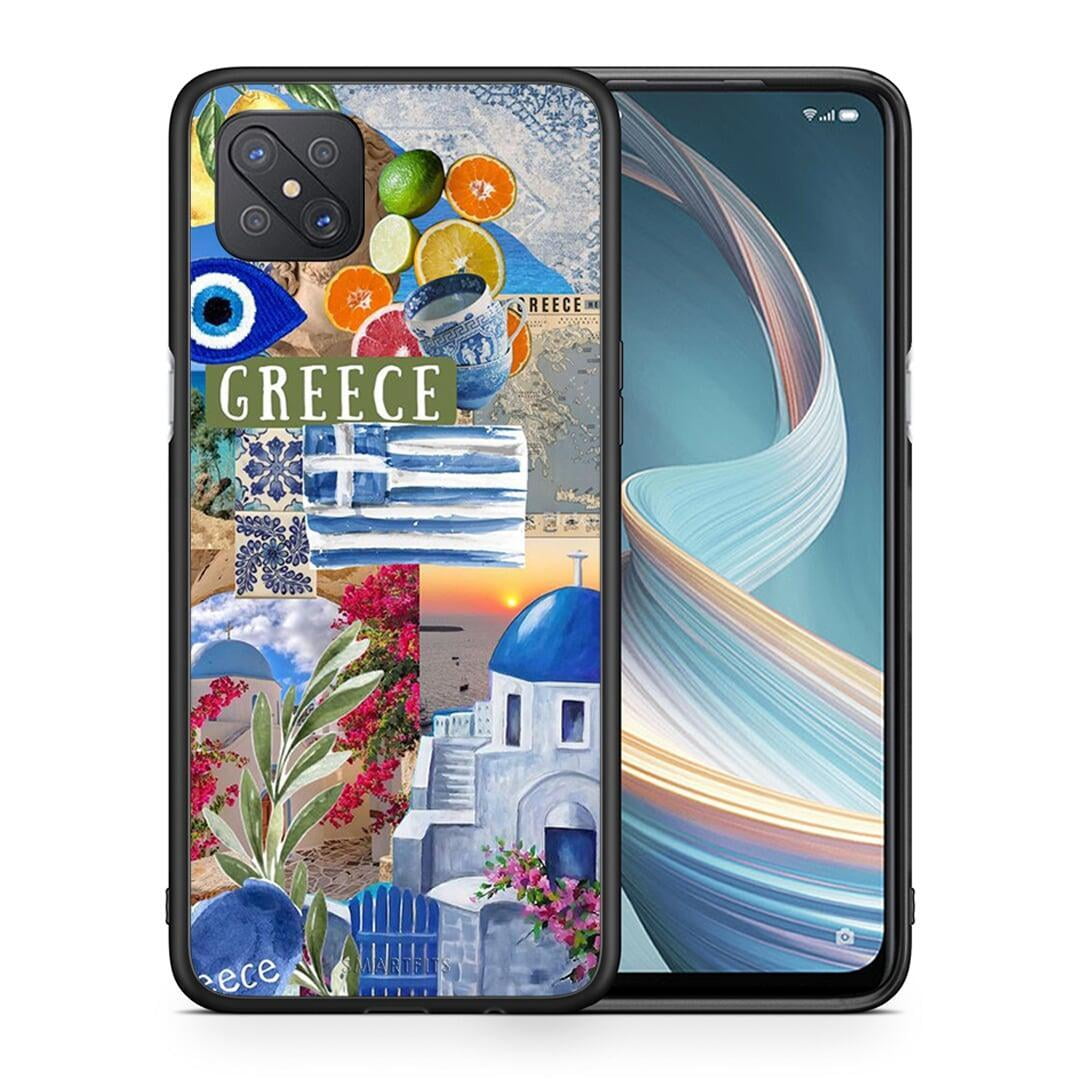 Θήκη Oppo Reno4 Z 5G All Greek από τη Smartfits με σχέδιο στο πίσω μέρος και μαύρο περίβλημα | Oppo Reno4 Z 5G All Greek case with colorful back and black bezels