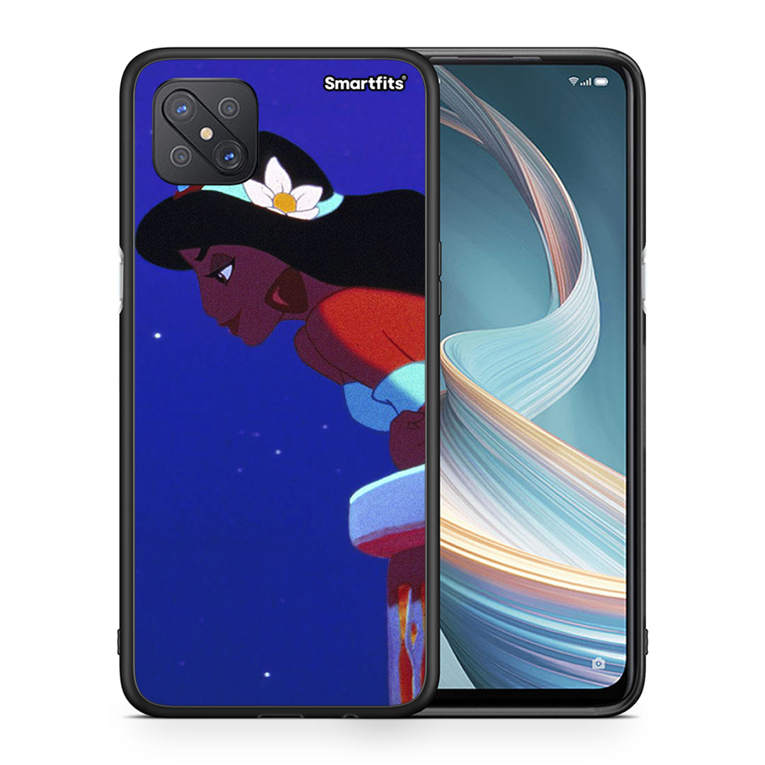 Θήκη Oppo Reno4 Z 5G Alladin And Jasmine Love 2 από τη Smartfits με σχέδιο στο πίσω μέρος και μαύρο περίβλημα | Oppo Reno4 Z 5G Alladin And Jasmine Love 2 case with colorful back and black bezels