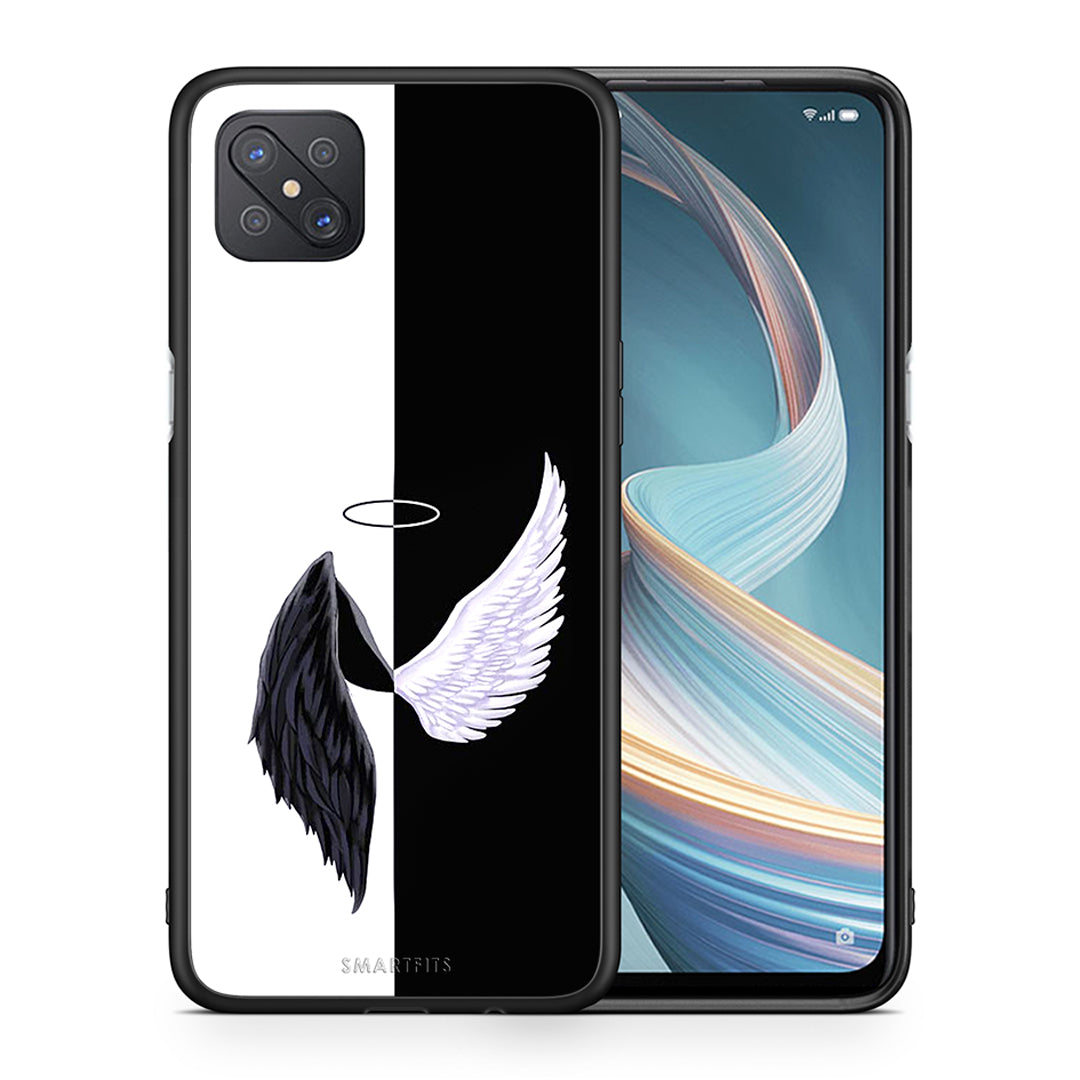 Θήκη Oppo Reno4 Z 5G Angels Demons από τη Smartfits με σχέδιο στο πίσω μέρος και μαύρο περίβλημα | Oppo Reno4 Z 5G Angels Demons case with colorful back and black bezels