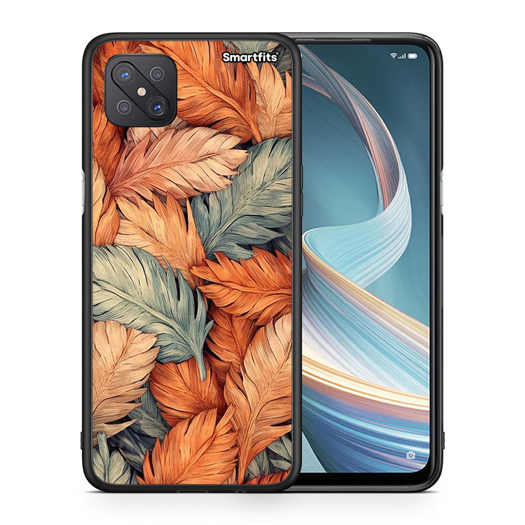 Θήκη Oppo Reno4 Z 5G Autumn Leaves από τη Smartfits με σχέδιο στο πίσω μέρος και μαύρο περίβλημα | Oppo Reno4 Z 5G Autumn Leaves case with colorful back and black bezels