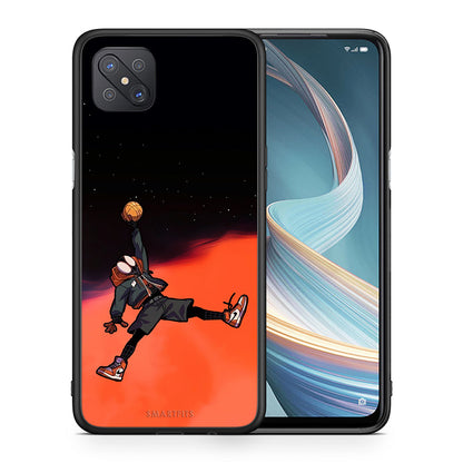 Θήκη Oppo Reno4 Z 5G Basketball Hero από τη Smartfits με σχέδιο στο πίσω μέρος και μαύρο περίβλημα | Oppo Reno4 Z 5G Basketball Hero case with colorful back and black bezels