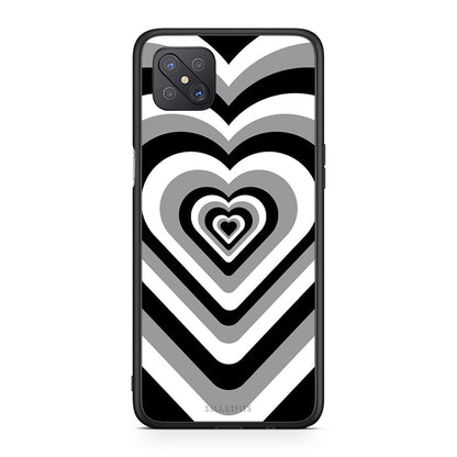 Oppo Reno4 Z 5G Black Hearts θήκη από τη Smartfits με σχέδιο στο πίσω μέρος και μαύρο περίβλημα | Smartphone case with colorful back and black bezels by Smartfits