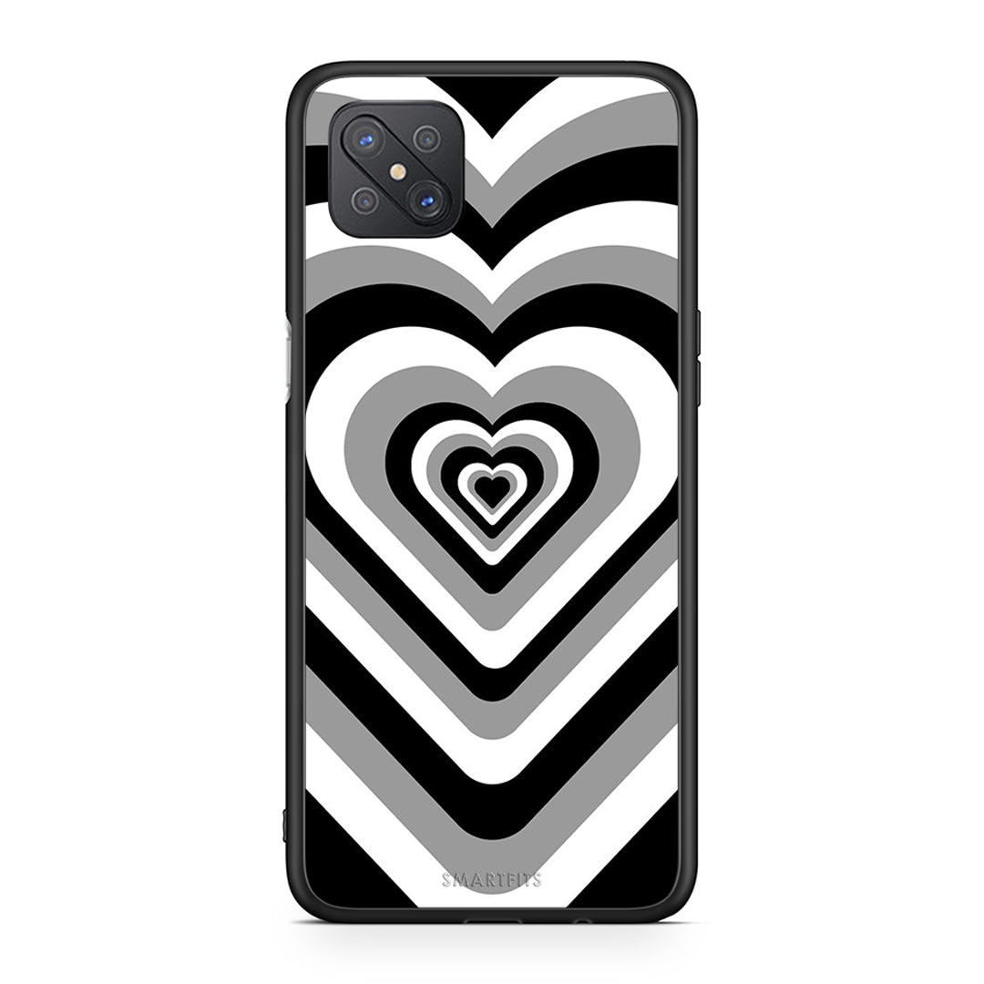 Oppo Reno4 Z 5G Black Hearts θήκη από τη Smartfits με σχέδιο στο πίσω μέρος και μαύρο περίβλημα | Smartphone case with colorful back and black bezels by Smartfits