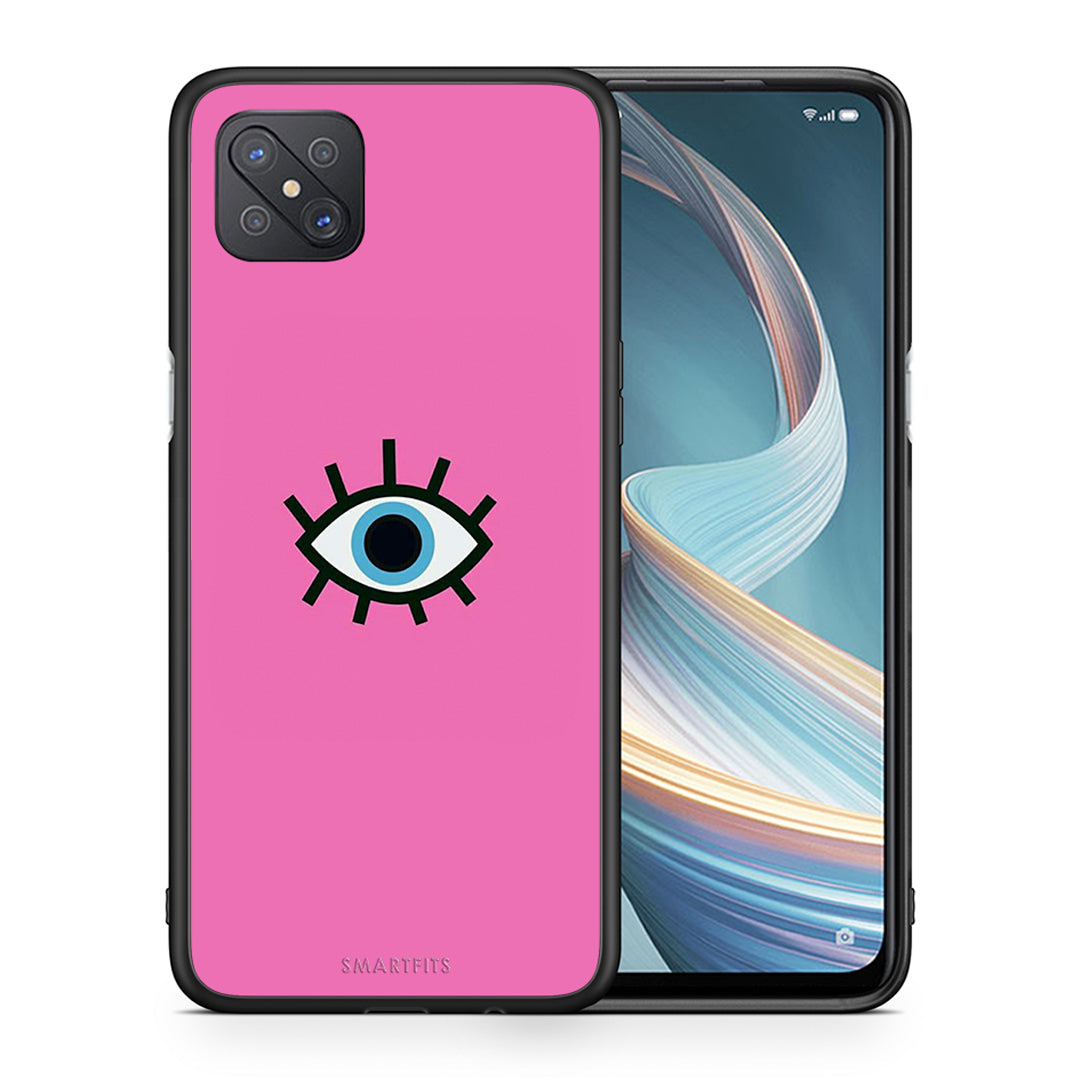 Θήκη Oppo Reno4 Z 5G Blue Eye Pink από τη Smartfits με σχέδιο στο πίσω μέρος και μαύρο περίβλημα | Oppo Reno4 Z 5G Blue Eye Pink case with colorful back and black bezels