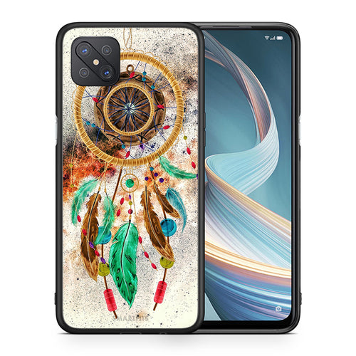 Θήκη Oppo Reno4 Z 5G DreamCatcher Boho από τη Smartfits με σχέδιο στο πίσω μέρος και μαύρο περίβλημα | Oppo Reno4 Z 5G DreamCatcher Boho case with colorful back and black bezels