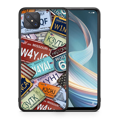 Θήκη Oppo Reno4 Z 5G Car Plates από τη Smartfits με σχέδιο στο πίσω μέρος και μαύρο περίβλημα | Oppo Reno4 Z 5G Car Plates case with colorful back and black bezels