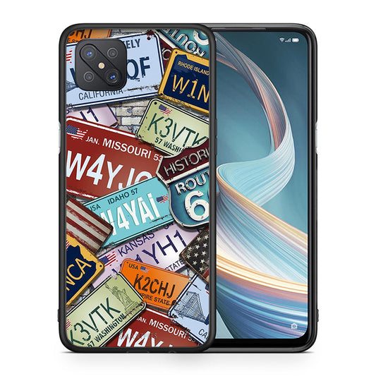 Θήκη Oppo Reno4 Z 5G Car Plates από τη Smartfits με σχέδιο στο πίσω μέρος και μαύρο περίβλημα | Oppo Reno4 Z 5G Car Plates case with colorful back and black bezels