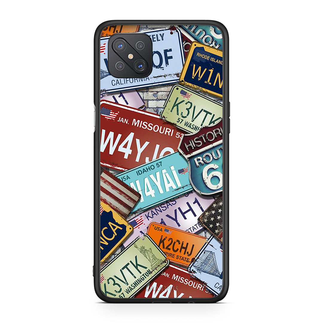 Oppo Reno4 Z 5G Car Plates θήκη από τη Smartfits με σχέδιο στο πίσω μέρος και μαύρο περίβλημα | Smartphone case with colorful back and black bezels by Smartfits