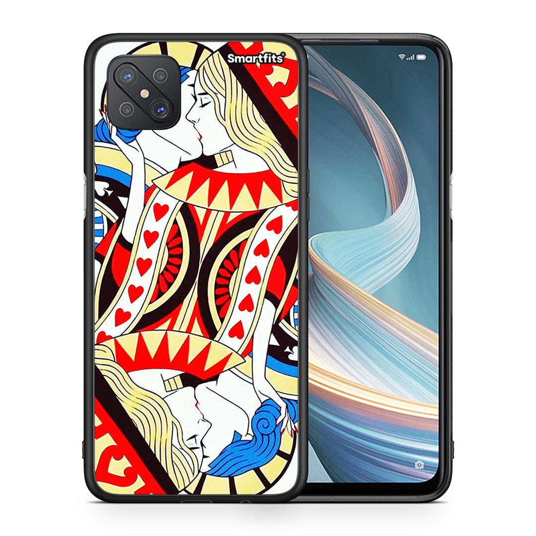 Θήκη Oppo Reno4 Z 5G Card Love από τη Smartfits με σχέδιο στο πίσω μέρος και μαύρο περίβλημα | Oppo Reno4 Z 5G Card Love case with colorful back and black bezels