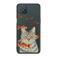 Thumbnail for Oppo Reno4 Z 5G Cat Goldfish θήκη από τη Smartfits με σχέδιο στο πίσω μέρος και μαύρο περίβλημα | Smartphone case with colorful back and black bezels by Smartfits