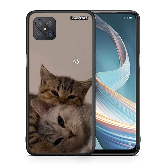Θήκη Oppo Reno4 Z 5G Cats In Love από τη Smartfits με σχέδιο στο πίσω μέρος και μαύρο περίβλημα | Oppo Reno4 Z 5G Cats In Love case with colorful back and black bezels