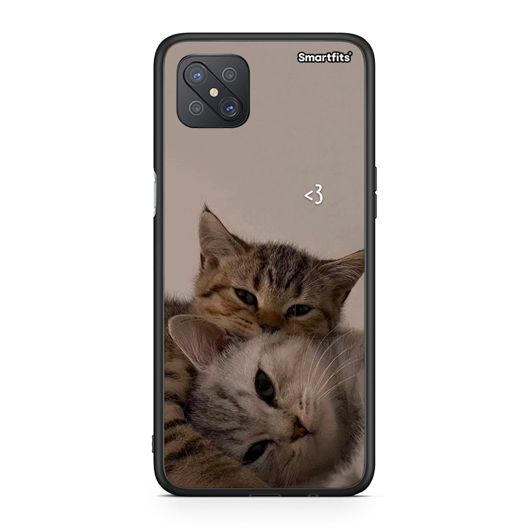 Oppo Reno4 Z 5G Cats In Love θήκη από τη Smartfits με σχέδιο στο πίσω μέρος και μαύρο περίβλημα | Smartphone case with colorful back and black bezels by Smartfits
