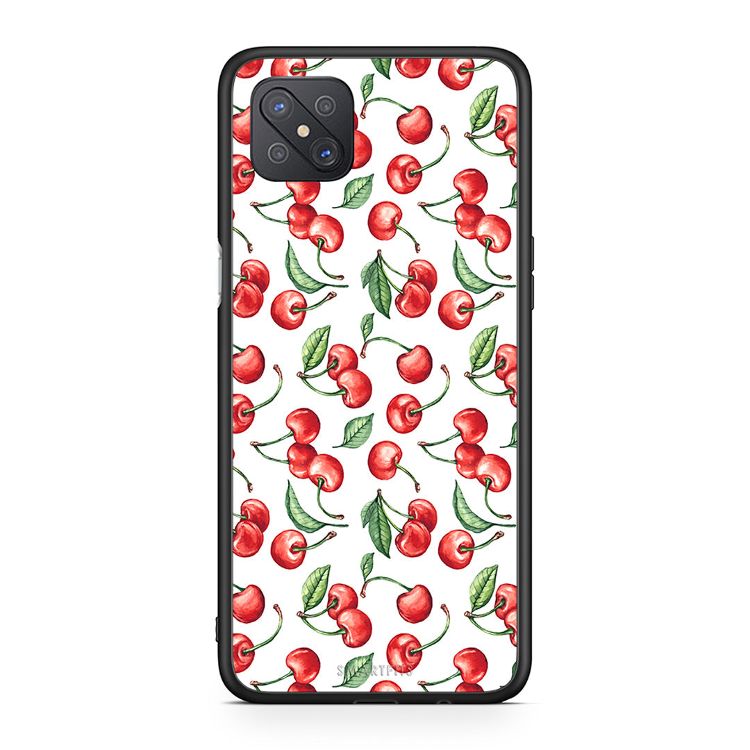 Oppo Reno4 Z 5G Cherry Summer θήκη από τη Smartfits με σχέδιο στο πίσω μέρος και μαύρο περίβλημα | Smartphone case with colorful back and black bezels by Smartfits