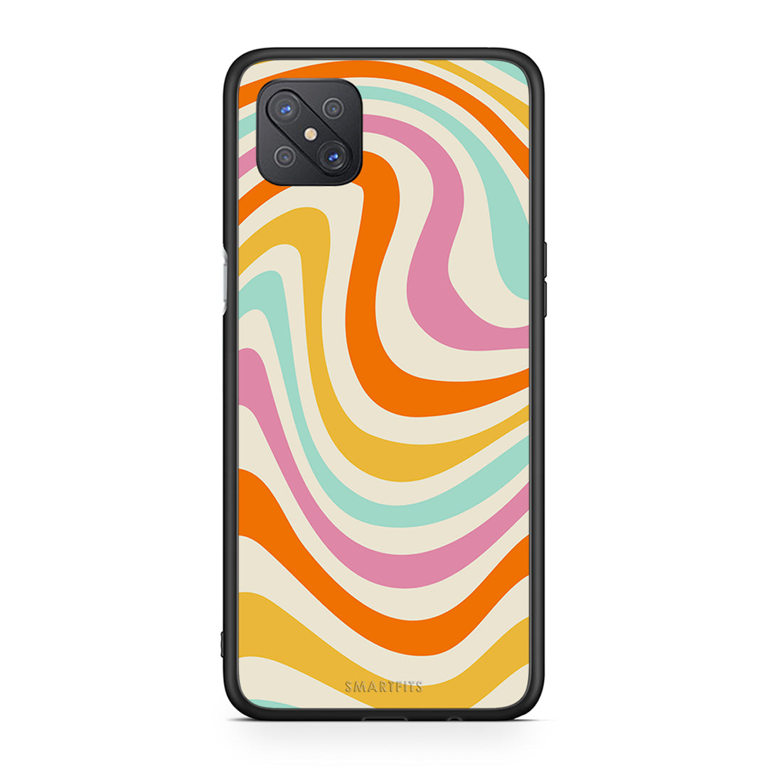 Oppo Reno4 Z 5G Colourful Waves θήκη από τη Smartfits με σχέδιο στο πίσω μέρος και μαύρο περίβλημα | Smartphone case with colorful back and black bezels by Smartfits