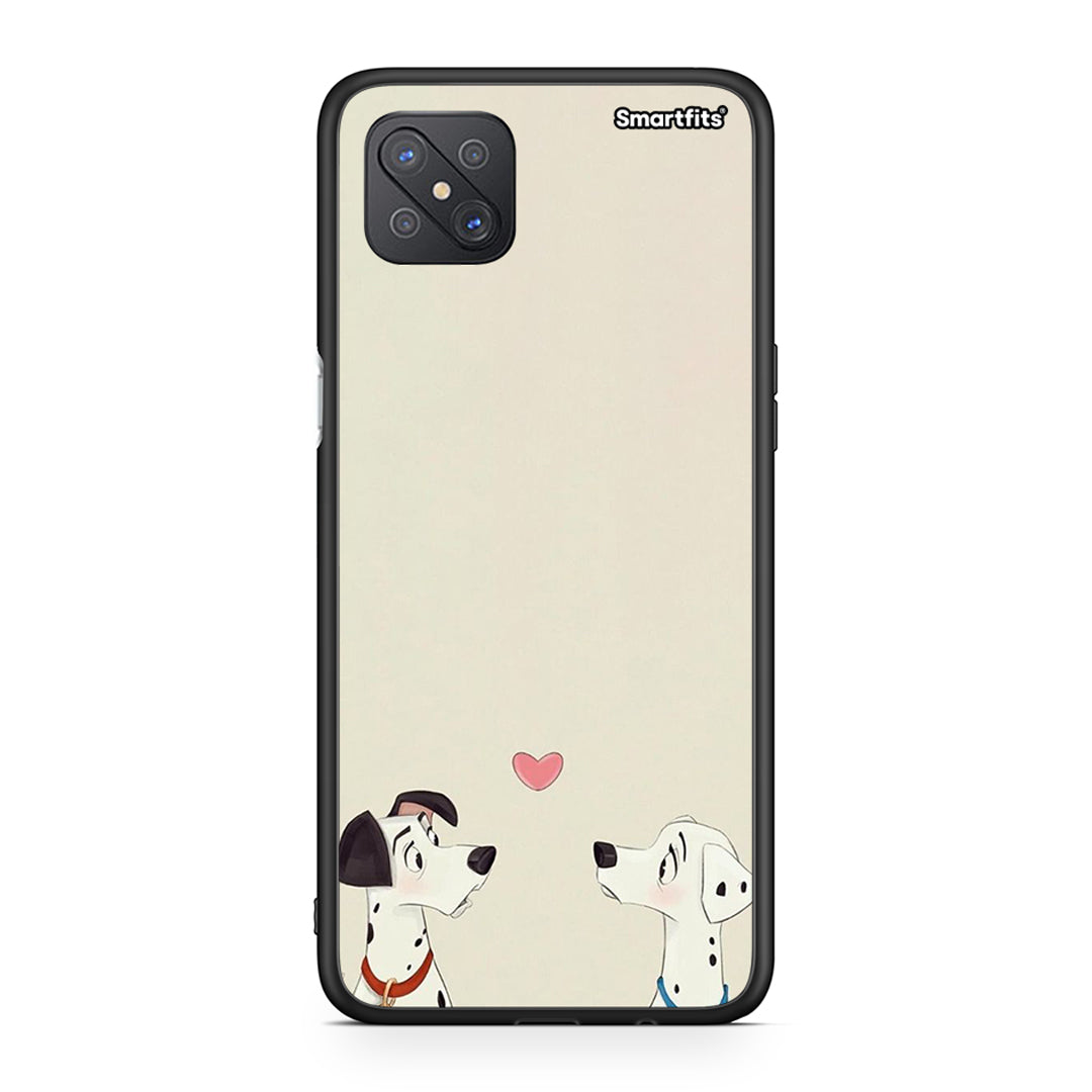 Oppo Reno4 Z 5G Dalmatians Love θήκη από τη Smartfits με σχέδιο στο πίσω μέρος και μαύρο περίβλημα | Smartphone case with colorful back and black bezels by Smartfits
