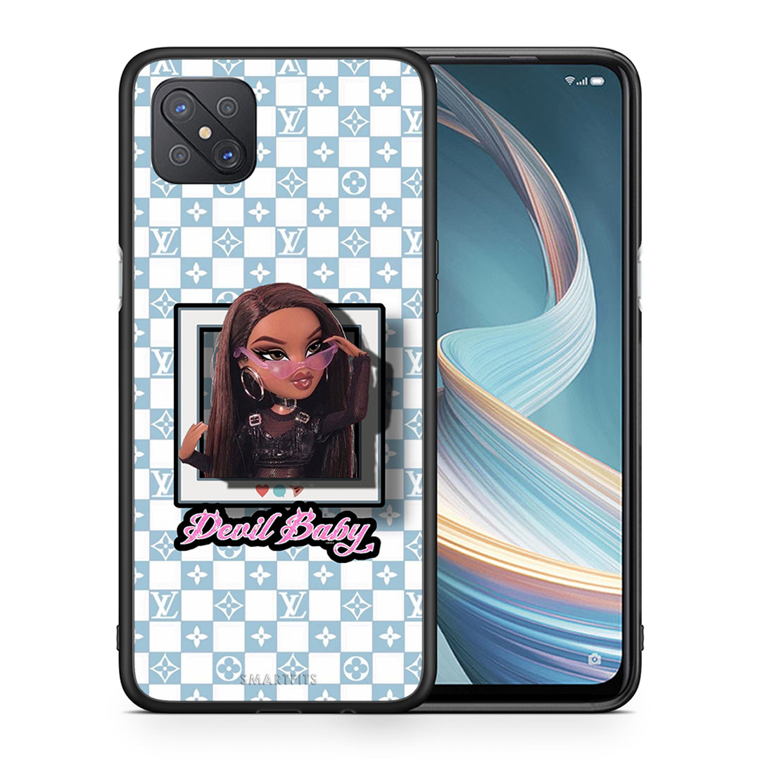 Θήκη Αγίου Βαλεντίνου Oppo Reno4 Z 5G Devil Baby από τη Smartfits με σχέδιο στο πίσω μέρος και μαύρο περίβλημα | Oppo Reno4 Z 5G Devil Baby case with colorful back and black bezels