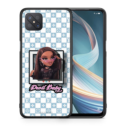 Θήκη Αγίου Βαλεντίνου Oppo Reno4 Z 5G Devil Baby από τη Smartfits με σχέδιο στο πίσω μέρος και μαύρο περίβλημα | Oppo Reno4 Z 5G Devil Baby case with colorful back and black bezels