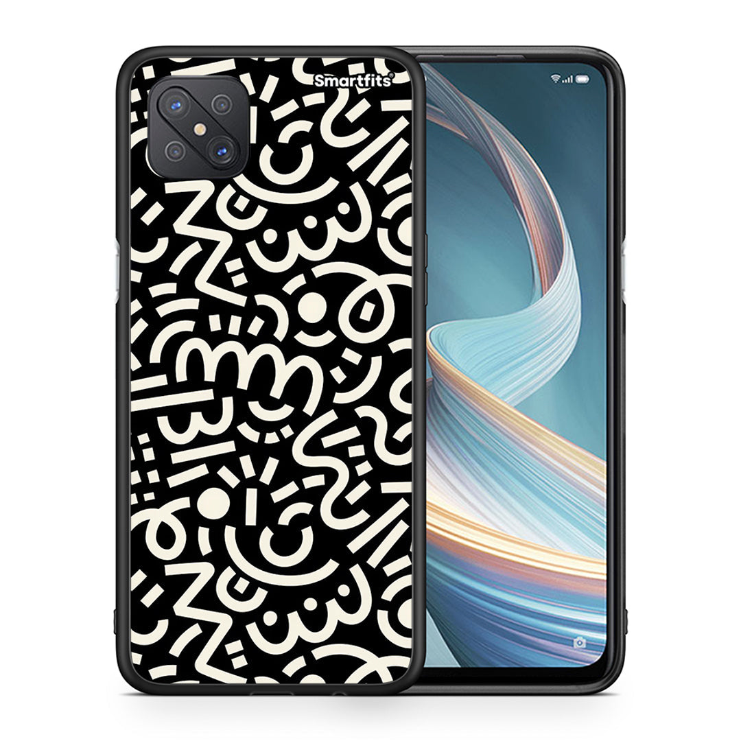 Θήκη Oppo Reno4 Z 5G Doodle Art από τη Smartfits με σχέδιο στο πίσω μέρος και μαύρο περίβλημα | Oppo Reno4 Z 5G Doodle Art case with colorful back and black bezels