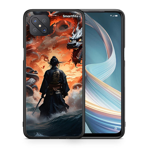 Θήκη Oppo Reno4 Z 5G Dragons Fight από τη Smartfits με σχέδιο στο πίσω μέρος και μαύρο περίβλημα | Oppo Reno4 Z 5G Dragons Fight case with colorful back and black bezels