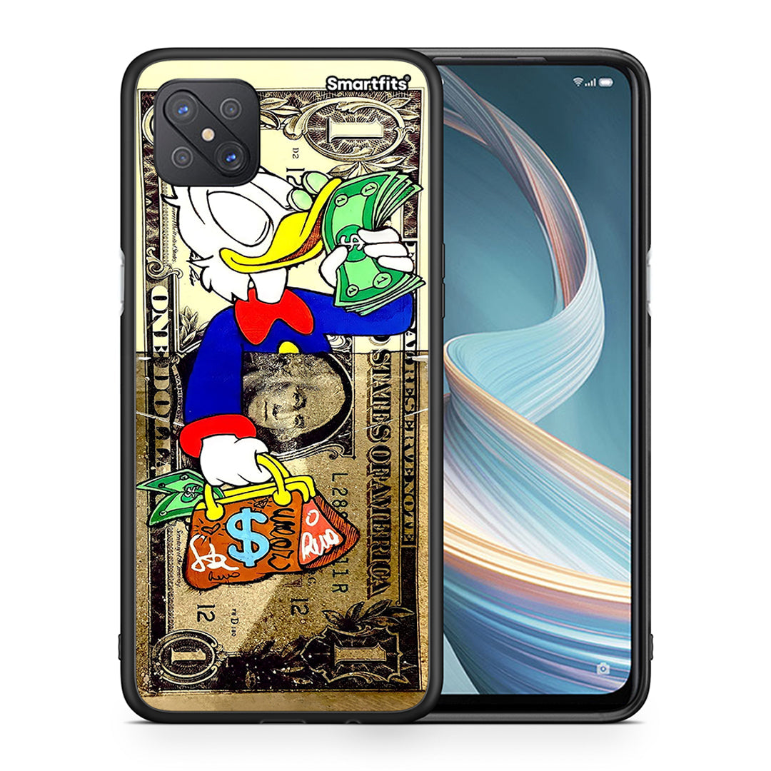 Θήκη Oppo Reno4 Z 5G Duck Money από τη Smartfits με σχέδιο στο πίσω μέρος και μαύρο περίβλημα | Oppo Reno4 Z 5G Duck Money case with colorful back and black bezels