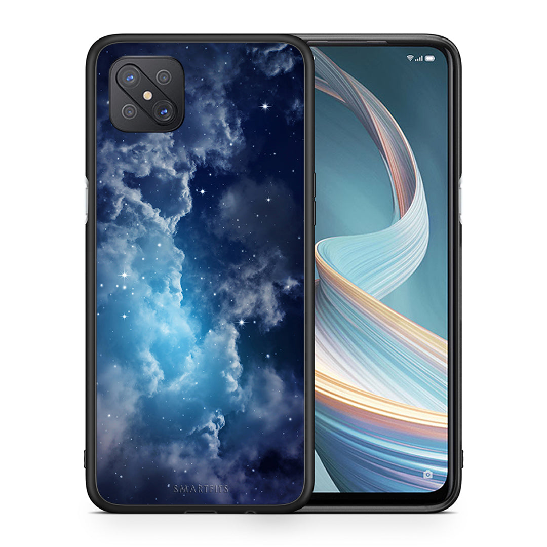 Θήκη Oppo Reno4 Z 5G Blue Sky Galaxy από τη Smartfits με σχέδιο στο πίσω μέρος και μαύρο περίβλημα | Oppo Reno4 Z 5G Blue Sky Galaxy case with colorful back and black bezels