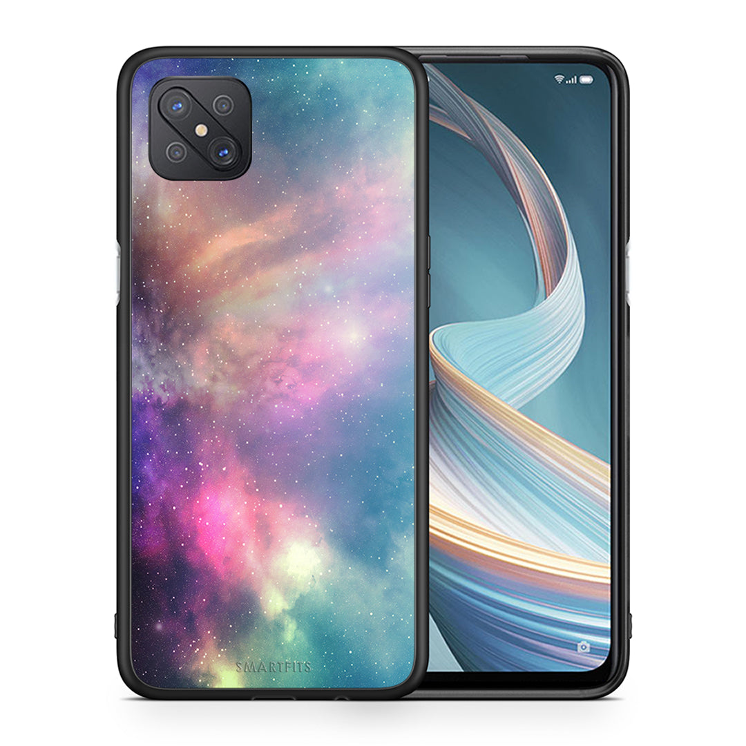 Θήκη Oppo Reno4 Z 5G Rainbow Galaxy από τη Smartfits με σχέδιο στο πίσω μέρος και μαύρο περίβλημα | Oppo Reno4 Z 5G Rainbow Galaxy case with colorful back and black bezels