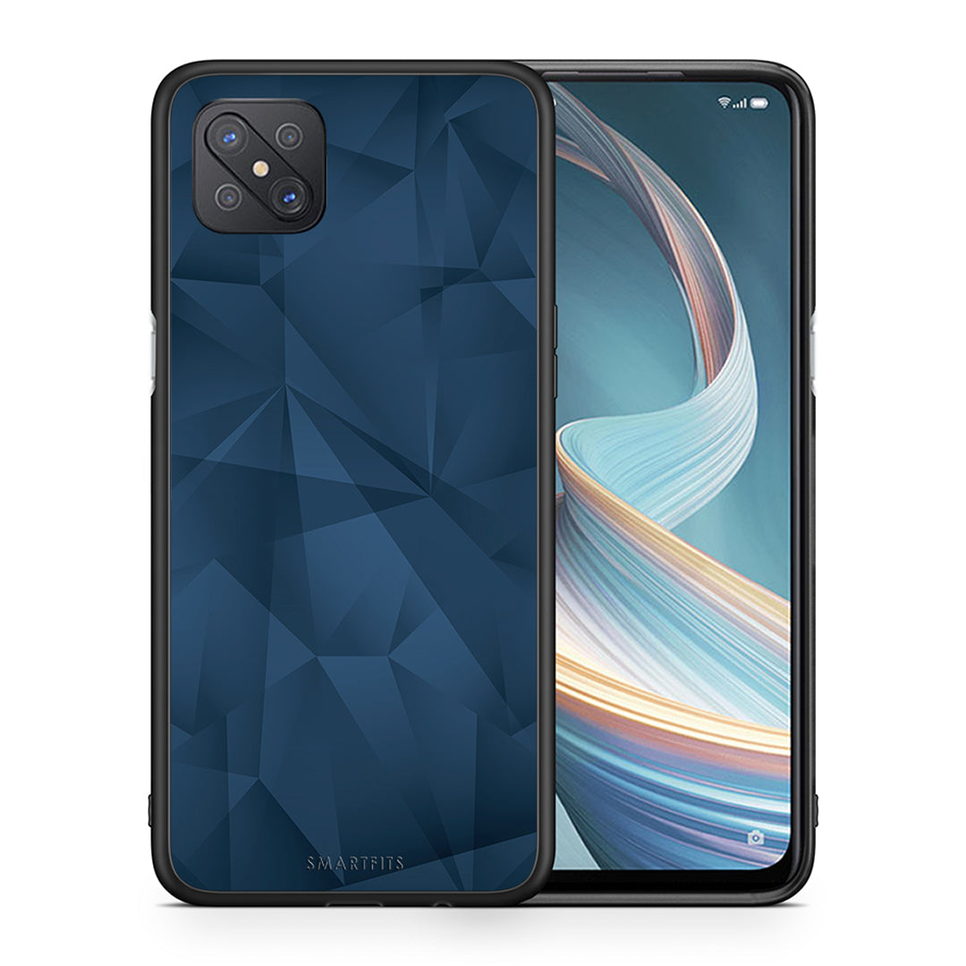 Θήκη Oppo Reno4 Z 5G Blue Abstract Geometric από τη Smartfits με σχέδιο στο πίσω μέρος και μαύρο περίβλημα | Oppo Reno4 Z 5G Blue Abstract Geometric case with colorful back and black bezels