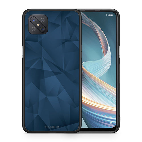Θήκη Oppo Reno4 Z 5G Blue Abstract Geometric από τη Smartfits με σχέδιο στο πίσω μέρος και μαύρο περίβλημα | Oppo Reno4 Z 5G Blue Abstract Geometric case with colorful back and black bezels