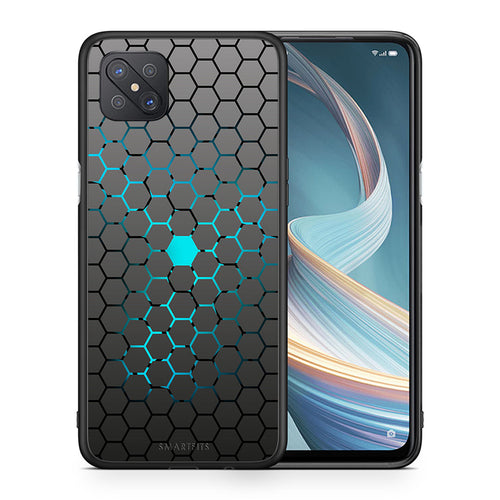 Θήκη Oppo Reno4 Z 5G Hexagonal Geometric από τη Smartfits με σχέδιο στο πίσω μέρος και μαύρο περίβλημα | Oppo Reno4 Z 5G Hexagonal Geometric case with colorful back and black bezels