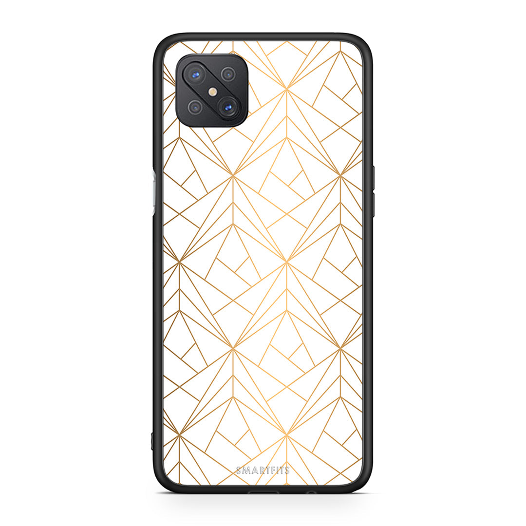 111 - Oppo Reno4 Z 5G Luxury White Geometric case, cover, bumper