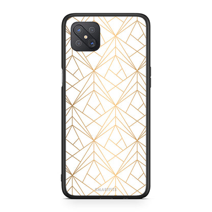 111 - Oppo Reno4 Z 5G Luxury White Geometric case, cover, bumper