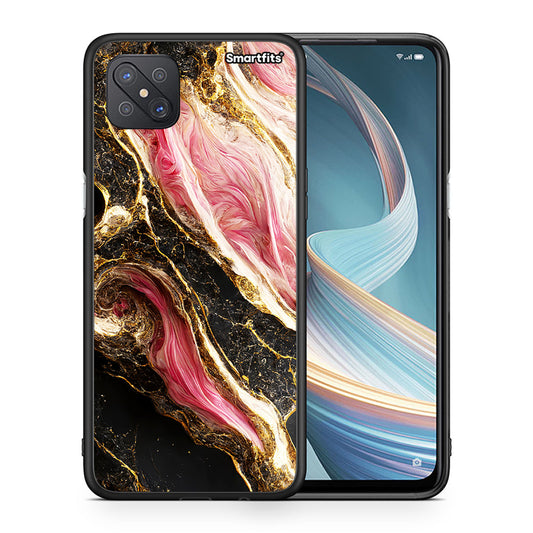 Θήκη Oppo Reno4 Z 5G Glamorous Pink Marble από τη Smartfits με σχέδιο στο πίσω μέρος και μαύρο περίβλημα | Oppo Reno4 Z 5G Glamorous Pink Marble case with colorful back and black bezels