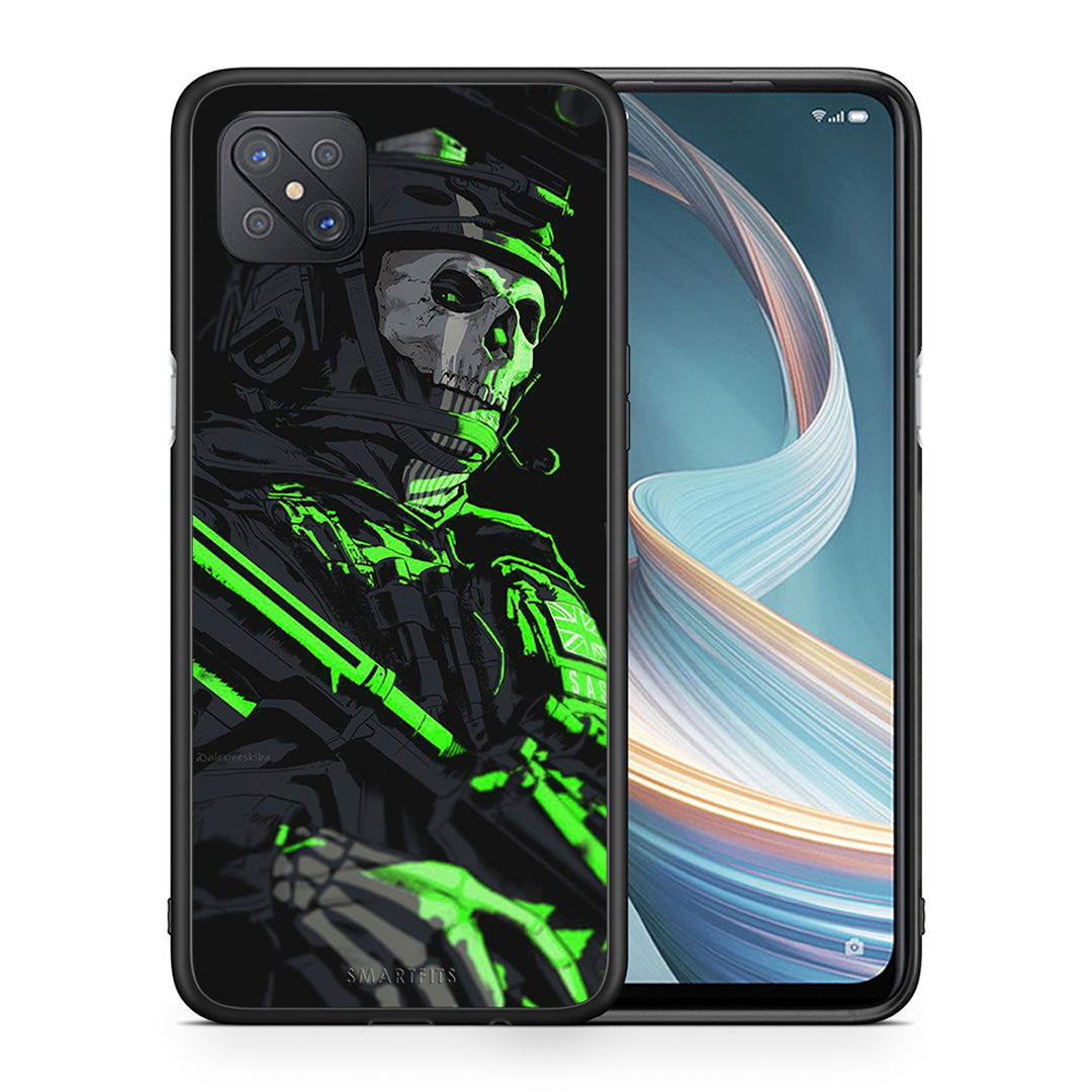 Θήκη Αγίου Βαλεντίνου Oppo Reno4 Z 5G Green Soldier από τη Smartfits με σχέδιο στο πίσω μέρος και μαύρο περίβλημα | Oppo Reno4 Z 5G Green Soldier case with colorful back and black bezels