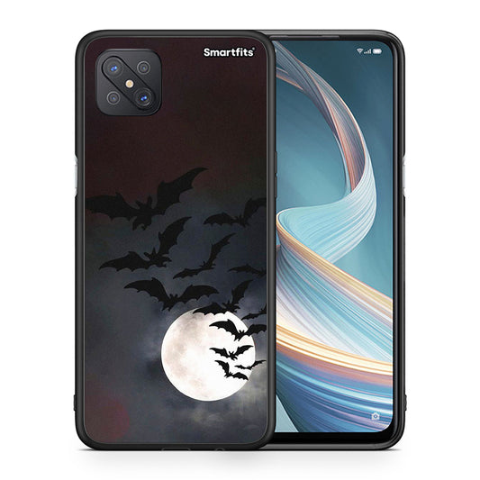 Θήκη Oppo Reno4 Z 5G Halloween Bat Night από τη Smartfits με σχέδιο στο πίσω μέρος και μαύρο περίβλημα | Oppo Reno4 Z 5G Halloween Bat Night case with colorful back and black bezels