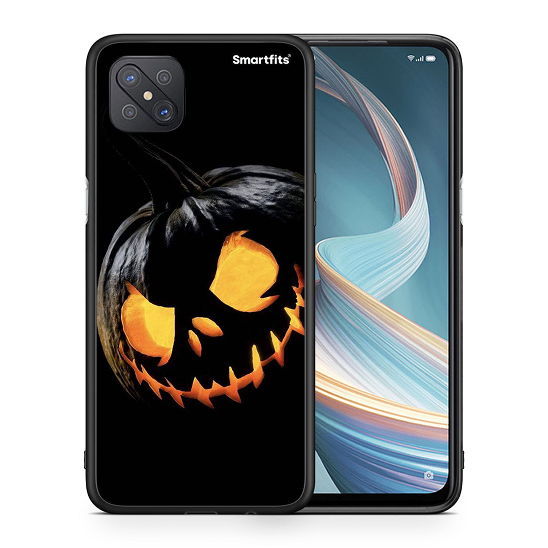 Θήκη Oppo Reno4 Z 5G Halloween Scary Pumpkin από τη Smartfits με σχέδιο στο πίσω μέρος και μαύρο περίβλημα | Oppo Reno4 Z 5G Halloween Scary Pumpkin case with colorful back and black bezels