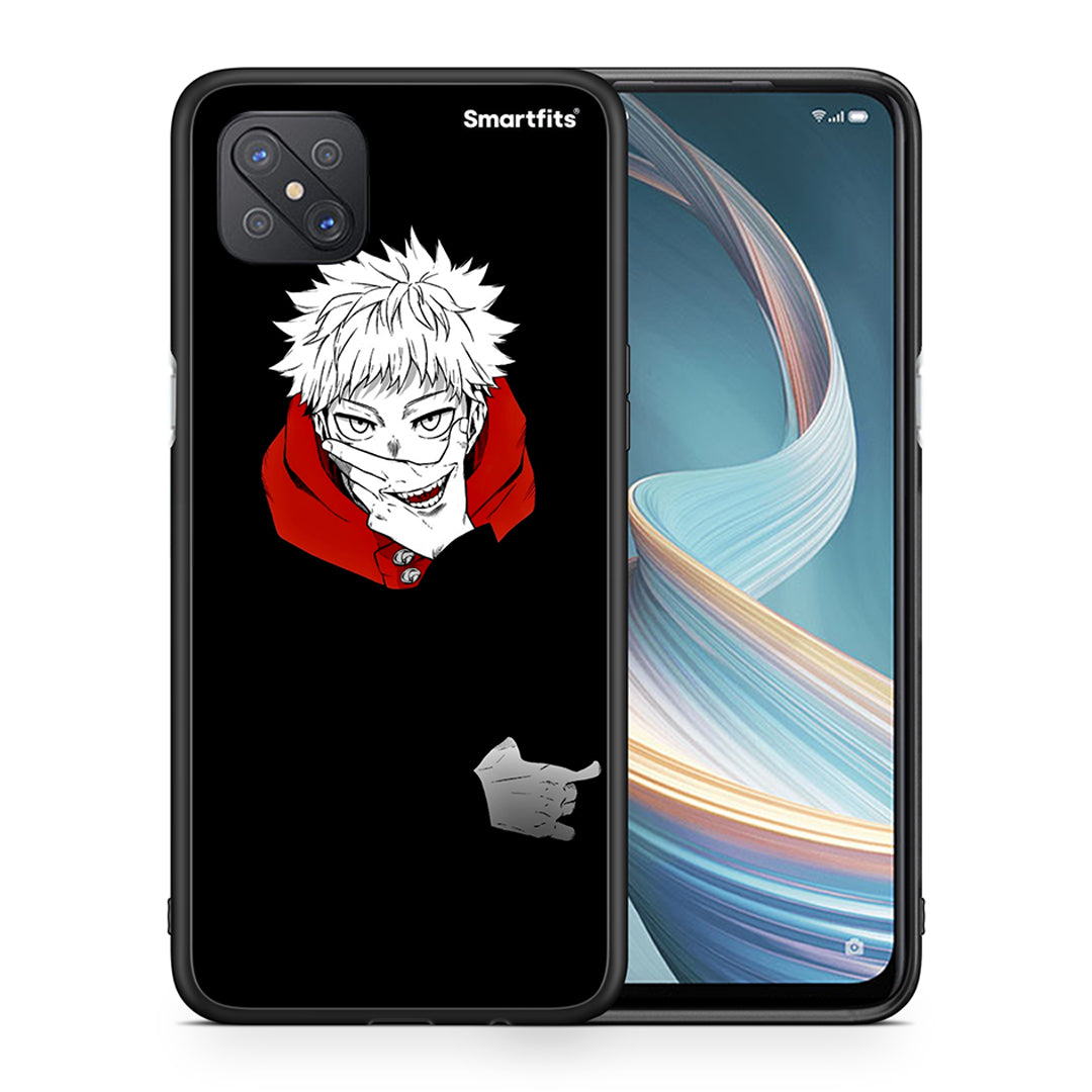 Θήκη Oppo Reno4 Z 5G Itadori Anime από τη Smartfits με σχέδιο στο πίσω μέρος και μαύρο περίβλημα | Oppo Reno4 Z 5G Itadori Anime case with colorful back and black bezels