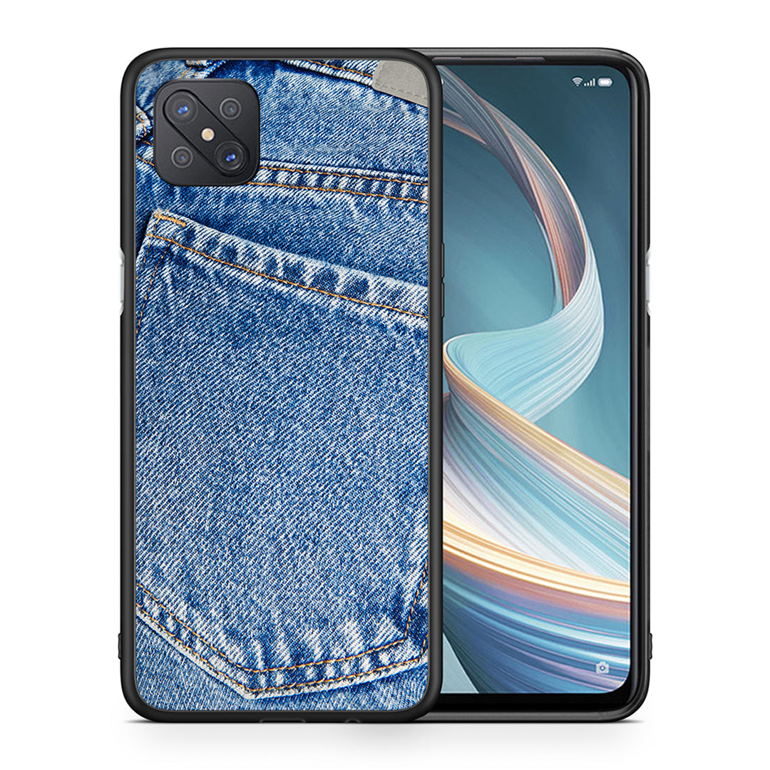 Θήκη Oppo Reno4 Z 5G Jeans Pocket από τη Smartfits με σχέδιο στο πίσω μέρος και μαύρο περίβλημα | Oppo Reno4 Z 5G Jeans Pocket case with colorful back and black bezels