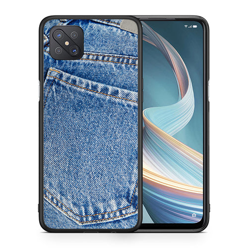 Θήκη Oppo Reno4 Z 5G Jeans Pocket από τη Smartfits με σχέδιο στο πίσω μέρος και μαύρο περίβλημα | Oppo Reno4 Z 5G Jeans Pocket case with colorful back and black bezels