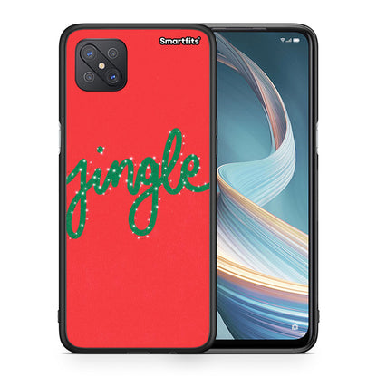 Θήκη Oppo Reno4 Z 5G Jingle Xmas από τη Smartfits με σχέδιο στο πίσω μέρος και μαύρο περίβλημα | Oppo Reno4 Z 5G Jingle Xmas case with colorful back and black bezels