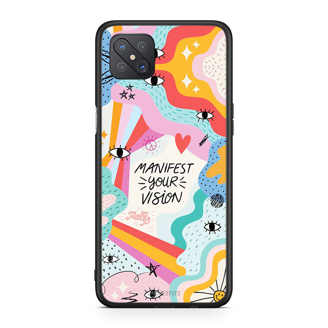 Oppo Reno4 Z 5G Manifest Your Vision θήκη από τη Smartfits με σχέδιο στο πίσω μέρος και μαύρο περίβλημα | Smartphone case with colorful back and black bezels by Smartfits